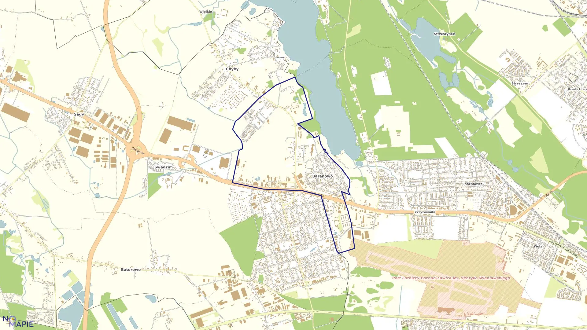 Mapa obrębu BARANOWO w gminie Tarnowo Podgórne