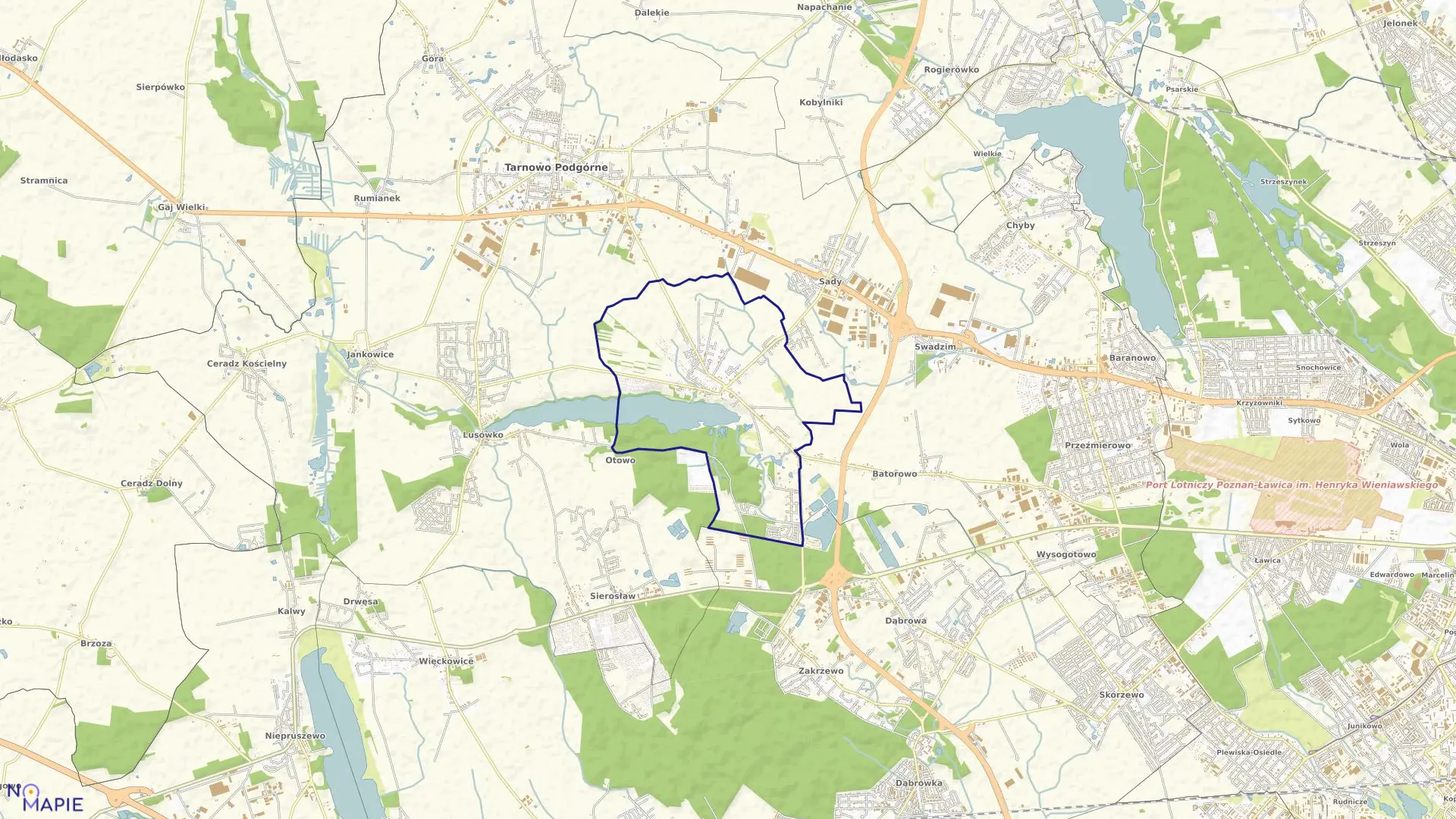 Mapa obrębu LUSOWO w gminie Tarnowo Podgórne