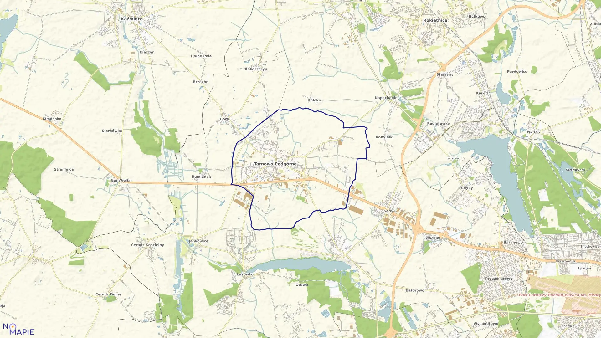 Mapa obrębu TARNOWO PODGÓRNE w gminie Tarnowo Podgórne